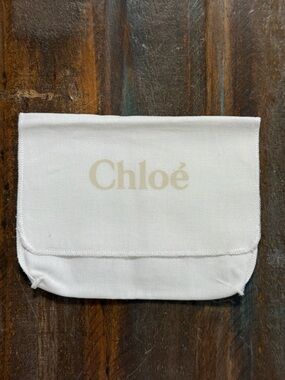Chloé Canvas Fold Over 6” x 8” Ivory Dust Bag Authentic EUC